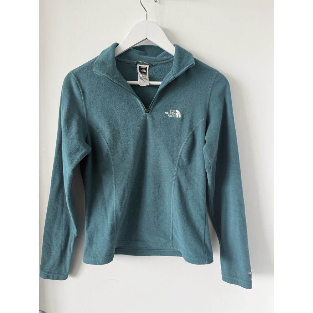 The North‎ Face Women’s TKA 100 Fleece Quarter Zip Pullover Teal XS Lightweight